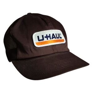 Vintage U-Haul Hat Cap Trucker Patch Logo Brown Swingster Made In USA Snapback